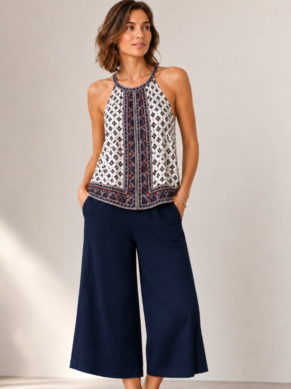 Joie Bradie Silk Paisley Halter Top, Size M